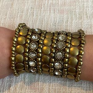 ⚜️ Gold and Rhinestone Elastic Statement Bracelet ⚜️